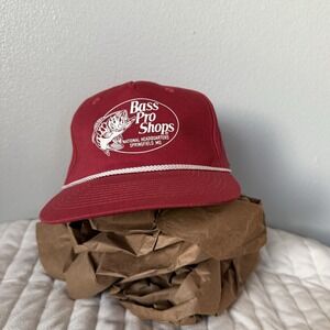 Bass Pro Shops Fishing Hat Spell Out Logo Rope Snapback Trucker Baseball Dad Cap